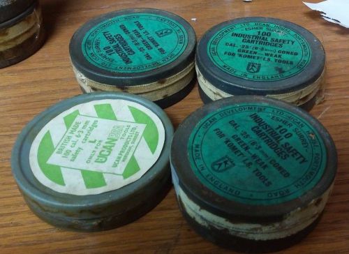 British made ucan safety cartridges 6.3 for komet tool .25 caliber conned green for sale