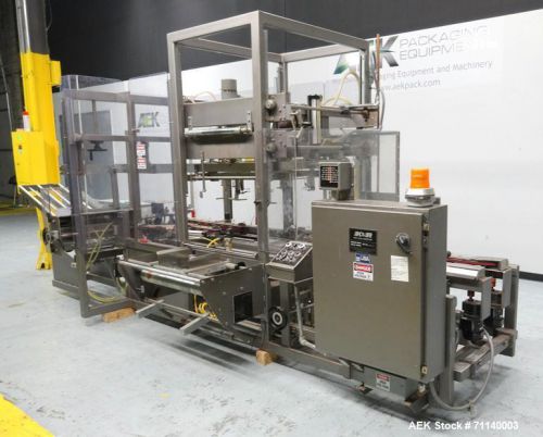 Used- k&amp;r model pbi case erector with ps tape sealing and poly bag inserter. pre for sale