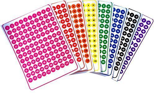 Tag-A-Room Color Coded Numbered Label Dots, 960 count