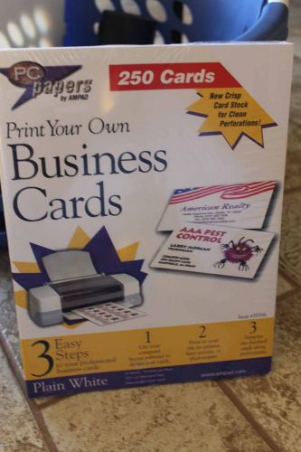 Blank Print your own 250 business cards PC papers ink jet laser Stationery