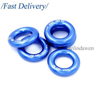 5 Packs 25kN Small Aluminum Rappel Ring Anchor Ring for Climbing Tree Working