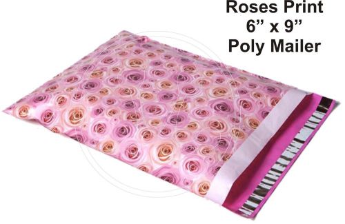 (20) ROSES FLOWER PRINT 6 x 9 Flat Poly Mailers Shipping Package Envelopes Bags