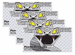 White mamba gloves 4 box of 100 latex 8 mil thick powder free houskeeping heavy for sale