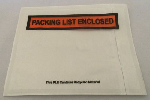 4.5&#034; x 5.5&#034; packing list enclosed printed adhesive back load packing list / s... for sale