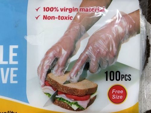 1000 Pieces  Disposable Gloves Garden Home Restaurant BBQ Plastic Sanitary Clear