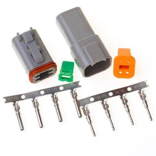Deutsch 4-pin Connector Kit W/housing Terminals Pins and Seals 14-16 Gauge Cr...
