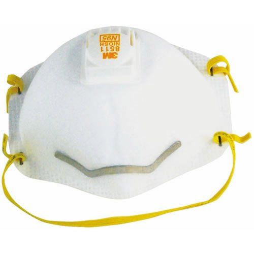 3M 8511 Respirator with Cool Flow Valve, 10 Count, Yellow