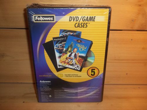 5 Standard Fellowes Black Single DVD CD Game Cases Box