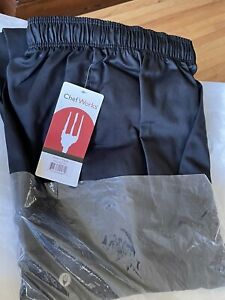 NEW ! Size 3XL BLACK Elastic CHEFS Pants By Chef Works