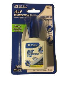 BAZIC 22ml 2 in 1 Correction Fluid Brush Applicator White