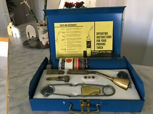 Vintage Turner Propane Blow Torch Kit in Metal Tin Case (NEW)