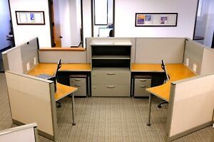 24 - 86x54 Steelcase Cubicles and 2-Drawer Mobile File Cabinet with Padded Seat