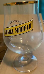 Negra Modelo Cerveza Gold Trimmed Glass, Lot Of 12