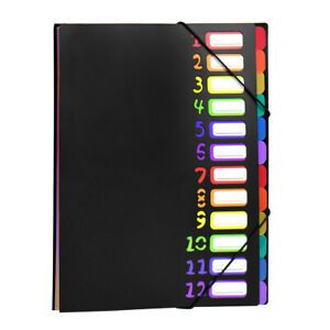 12 Pocket Expandable Folder Organizer waterproof With colorful tab Classify#go