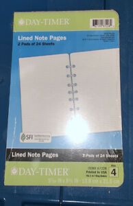 Day Timer white Lined Pages 2 Pads Of 24 Sheets 5 1/2 X 8 1/2
