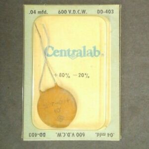 Vintage Centralab Ceramic Capacitor DD-403 600 VDCW .04 MFD New Old Stock