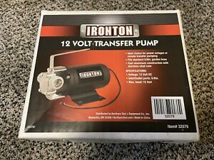 Ironton 32079 12V Transfer Pump Open Box 023780 With Manual &amp; Attachments