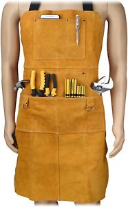 Leather Work Apron with Tool Pockets