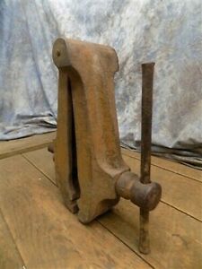 Blacksmith Post Vise Leg Cast Iron Vintage Tool Anvil Amish Forge Blacksmith bj