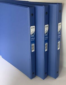 SAMSILL FASHION COLOR BINDER 1/2IN CAPACITY 4 PACK BLUE FREE SHIPPING