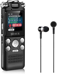 BESUE Digital Voice Recorder - 16GB Voice Activated Recorder with Playback, for