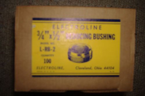 Box of 100 electroline 3/4&#034;x1/2&#034; reducing bushings for sale