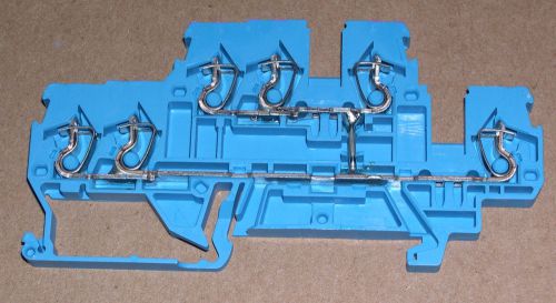 WAGO, 3 CONDUCTOR DOUBLE-DECK BLUE TERMINAL BLOCK  870-539, LOT OF 45