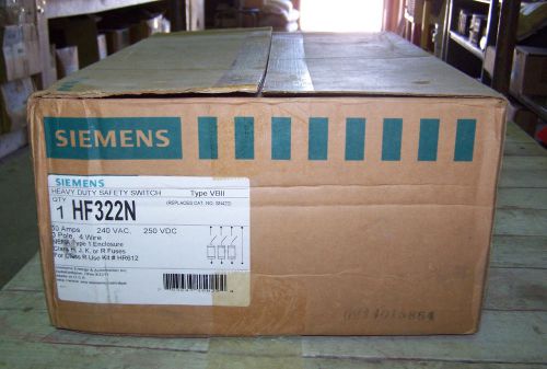 Siemens HF322N Heavy Duty Safety Switch 60A 240VAC 3P Nema 1 Fused NIB