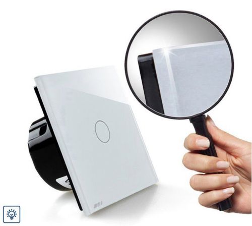 80mm EU Standard 1 Gang 1 Way Dimmer Light Crystal Glass Touch Panel Switch -11