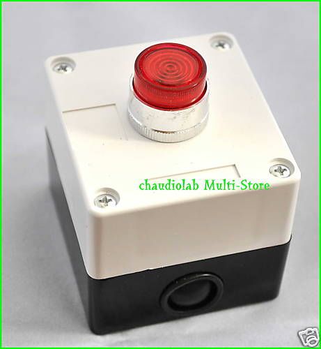 Power On-Off Switch RED Bulb 110V NO+NC Control Station