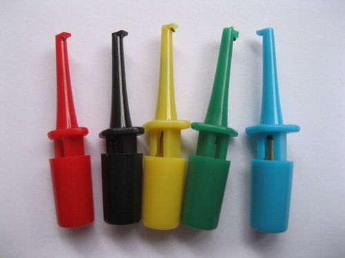 500 pcs clips (100 set) small test hook clip for multimeter 5 color for sale