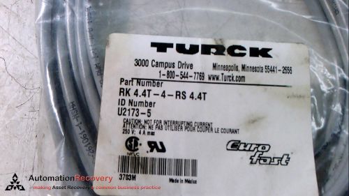 TURCK RK 4.4T-4-RS 4.4T M12 EUROFAST CORDSET STRAIGHT, NEW