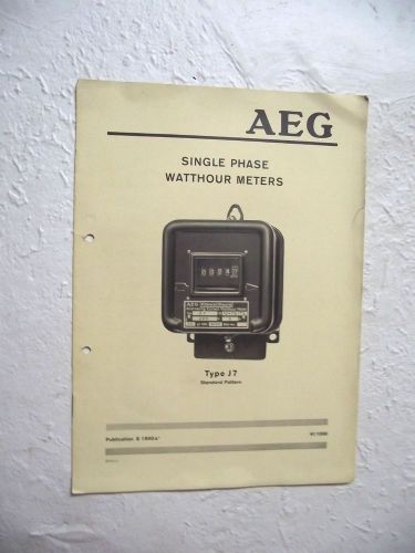 VTG BOOKLET CATALOG BROCHURE AEG WATTHOUR HOUSE ELECTRICITY ELECTRIC METERS 1930