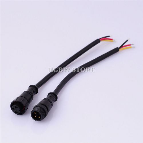 2 pairs 3pin waterproof connector led,black color,engineering plastics,pbt, ip67 for sale