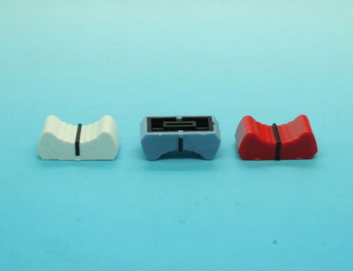 10 x Slide Potentiometer Mixer Knob 25mmLx11mmW for 8mm Shaft - Various Colors