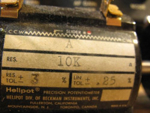 Becman Helipot Precision Potentiometer Lot of 6 used ones tested good resistance
