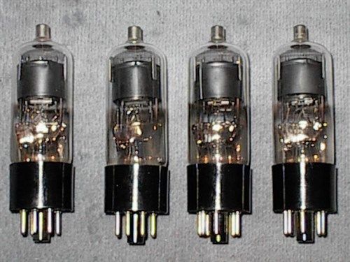4 IP5 G Vacuum Tubes Made for the Canadian Marconi Comp