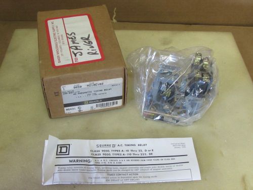 SQUARE D A.C. TIMING RELAY SERIES A CLASS 9050 TYPE A010EC02 NEW
