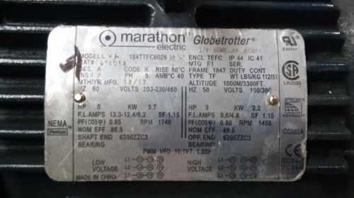 Marathon motor 184ttfc6026 3-ph, 5 hp, 1758 rpm, (quality tested) for sale