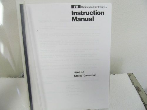 R-E SMG 40 Stereo Generator Instruction Manual