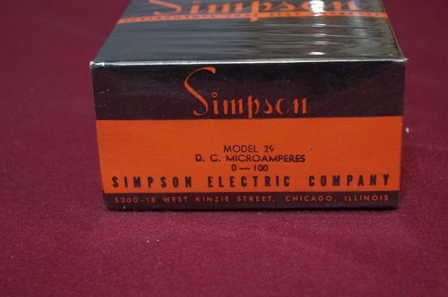 Simpson Model 29 0-100 ua Panel Meter