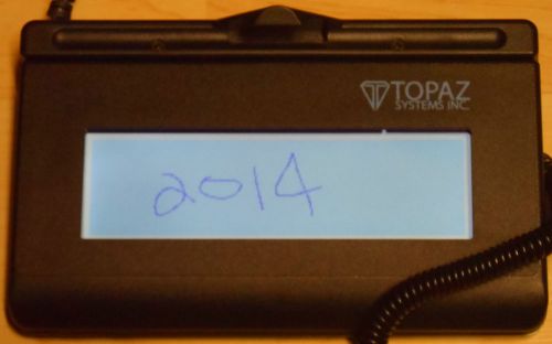 Topaz t-lbk462-hsb-r signaturegem 1x5 backlit lcd signature capture reader qnty! for sale