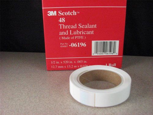 3m ptfe 520&#034; x 1/2&#034; thread sealant and lubricant scotch 48 p/n 054007-06196 for sale