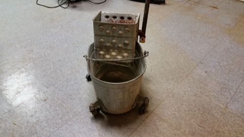 Metal mop bucket with wringer for sale