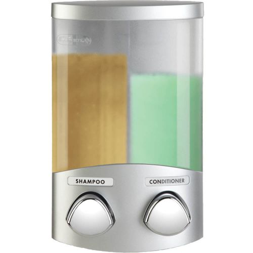Euro Duo Dispenser with Translucent Containers Satin Silver
