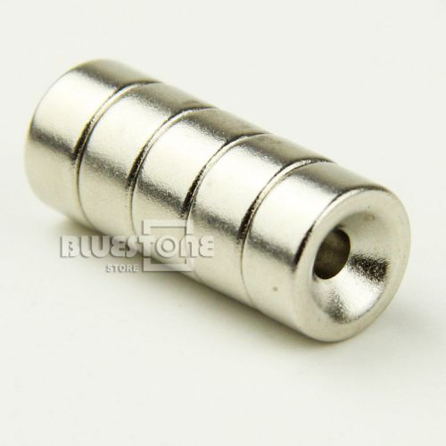 5 x strong round ring cylinder countersunk magnets 10mm x 5mm hole 3mm neodymium for sale