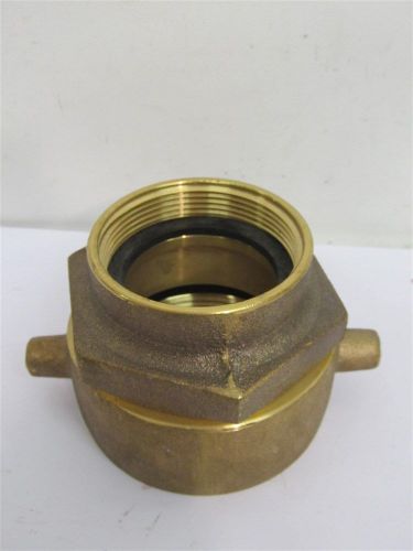 Fire hose brass swivel adapter coupling, 2 1/2&#034; npsm x 2&#034; npt for sale