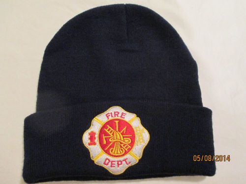 Fire Department Skull Cap w/ Embroidered &#034;Logo&#034; Navy Blue