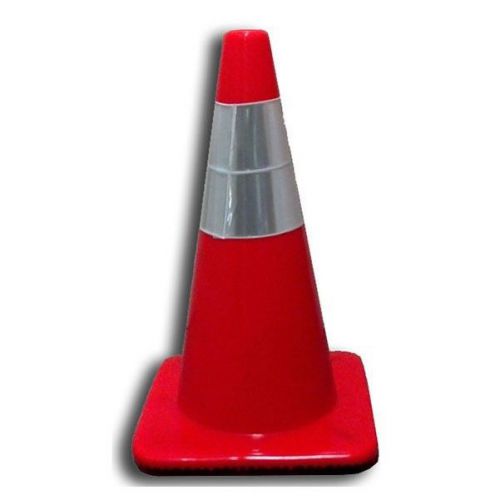 1850-6 18&#034; w/ 6&#034; reflective stripe orange traffic cones 15 cones/pkg, wide body for sale