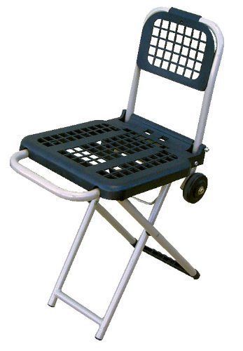 Steel &amp; Plastic Multi-Function Convertible Luggage Cart Folding Chair Beach Camp